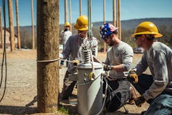 Veterans train right alongside other students while in the lineman training program at Southeast Lineman Training Center. Veterans train right alongside other students while in the lineman training program at Southeast Lineman Training Center.