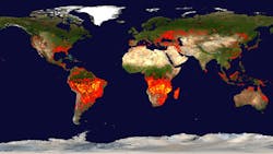 From a 2021 NASA report on wildfires showing areas of growing wildfire activity. From a 2021 NASA report on wildfires showing areas of growing wildfire activity.