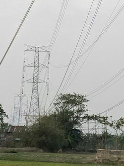Conductor stringing works near Gopalganj substation. Conductor stringing works near Gopalganj substation.