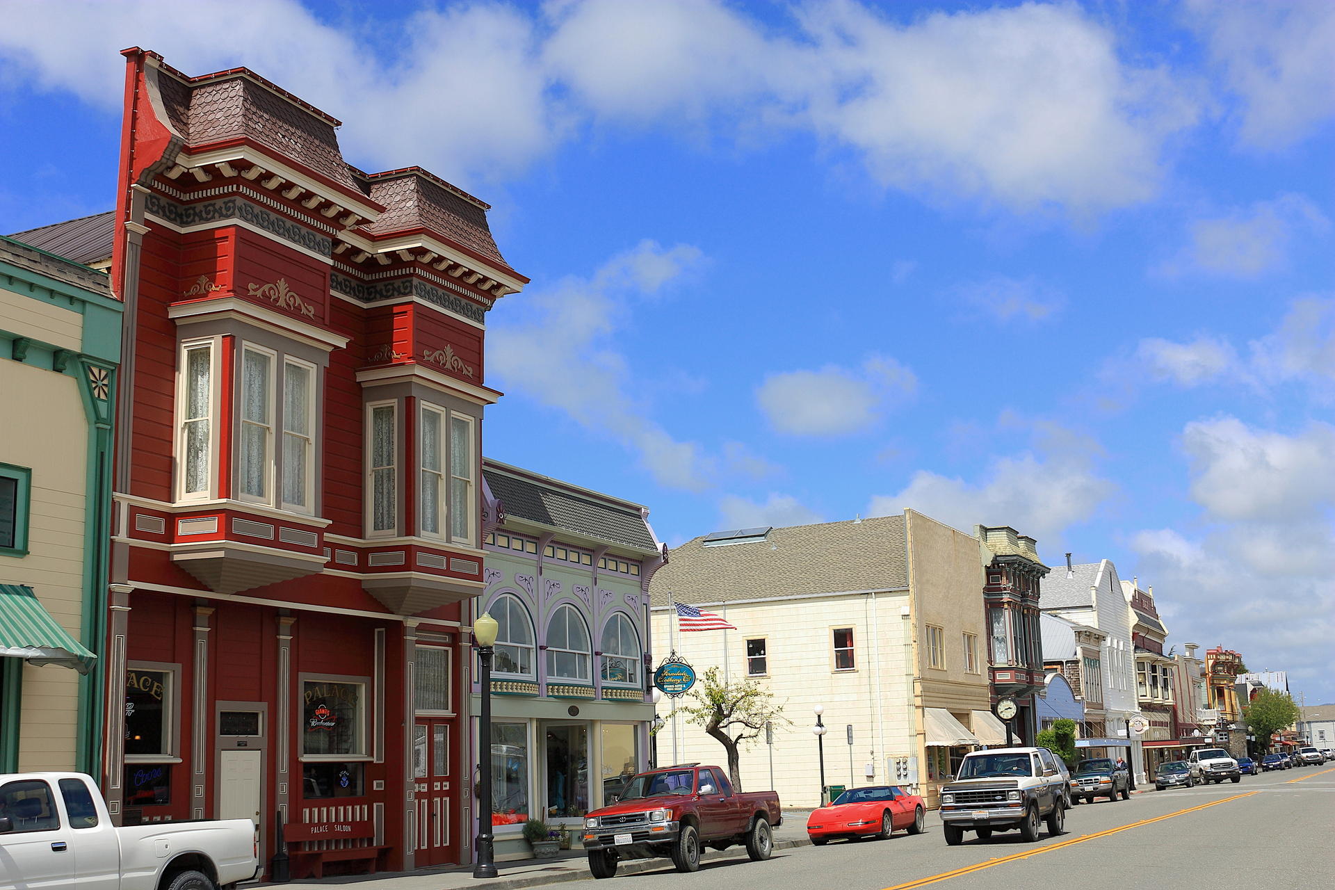 Downtown Ferndale, California, which is the town closest to the epicenter.