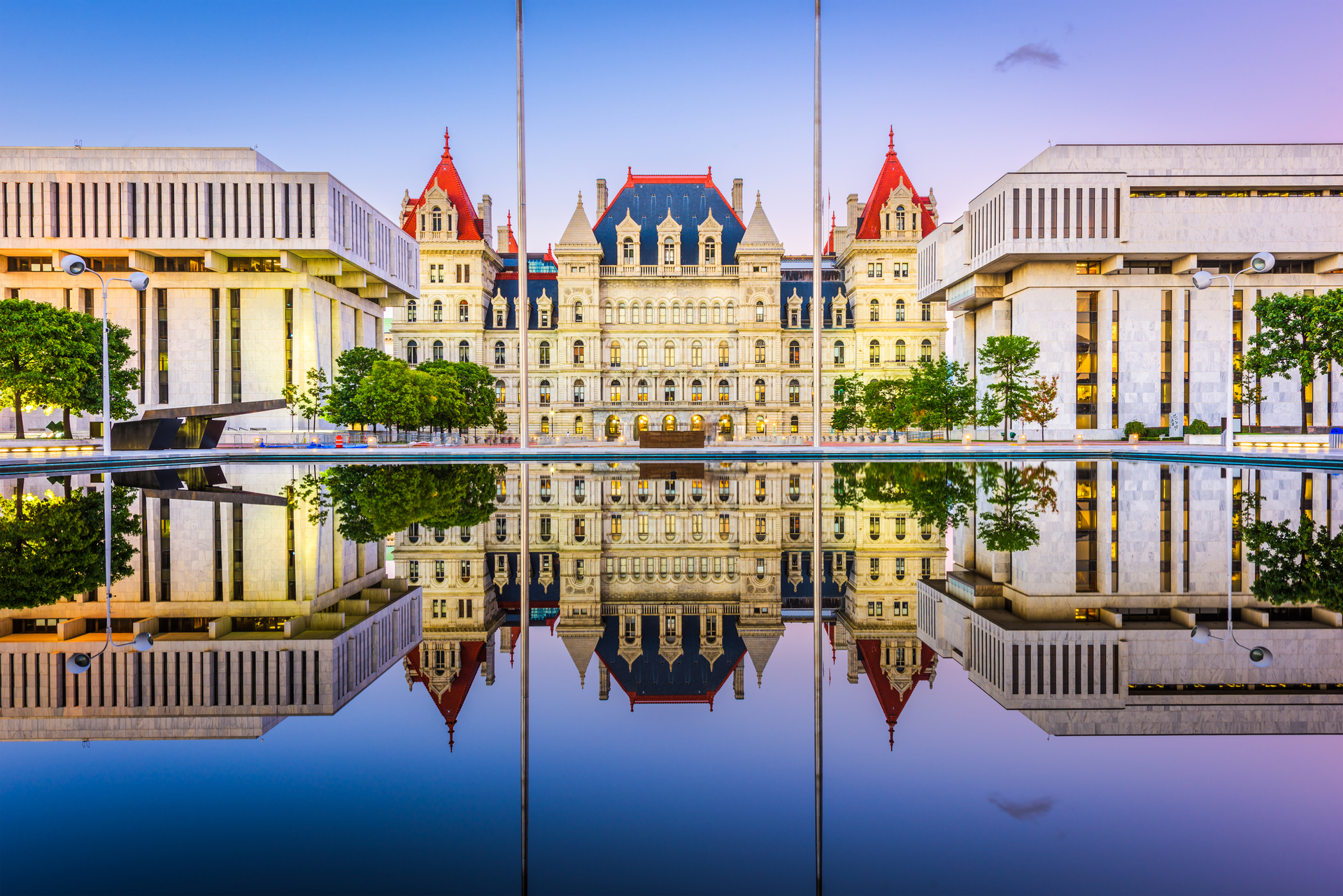 The New York state capitol building at Albany.