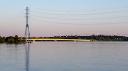 A transmission line span near Helsinki. Helen is in the process of updating its power grid, including substation automation.