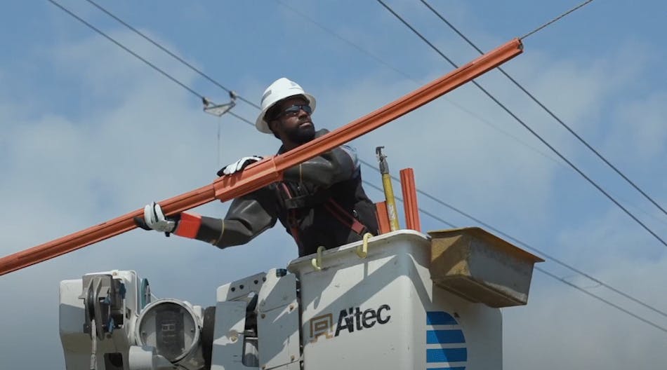 An overhead line worker for Dominion. As part of its undergrounding program, Dominion studied which of its overhead lines were the most outage prone.