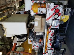 This disorganized bucket truck represents several potential hazards to workers. This disorganized bucket truck represents several potential hazards to workers.