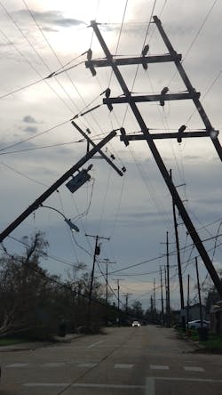 Wood pole storm damage image taken by an Osmose employee. Wood pole storm damage image taken by an Osmose employee.