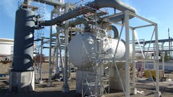 Hydrogen stored in a tank. Hydrogen stored in a tank.