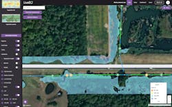Risk analysis is performed on Liberty’s distribution lines in LiveEO's vegetation management software. Risk analysis is performed on Liberty’s distribution lines in LiveEO's vegetation management software.