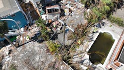 This drone shot depicts property and utility line damage in Fort Myers, Florida, after Hurricane Ian. This drone shot depicts property and utility line damage in Fort Myers, Florida, after Hurricane Ian.