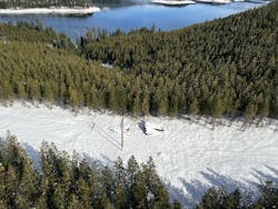 Segment of easement cleared to tree height, with logs ready for shipment to sawmill (El Dorado County, CA February, 2023). Segment of easement cleared to tree height, with logs ready for shipment to sawmill (El Dorado County, CA February, 2023).