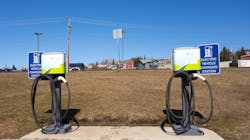 Electric vehicle charging station near an Alaska highway. Electric vehicle charging station near an Alaska highway.