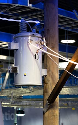 A transformer undergoing testing at Eaton&apos;s Experience Center. An important aspect of reducing wildfire risk is deploying the right type of equipment.