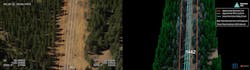 Transmission showing risk reductions/forest health work both inside and outside easement on federal lands (El Dorado County California). Transmission showing risk reductions/forest health work both inside and outside easement on federal lands (El Dorado County California).