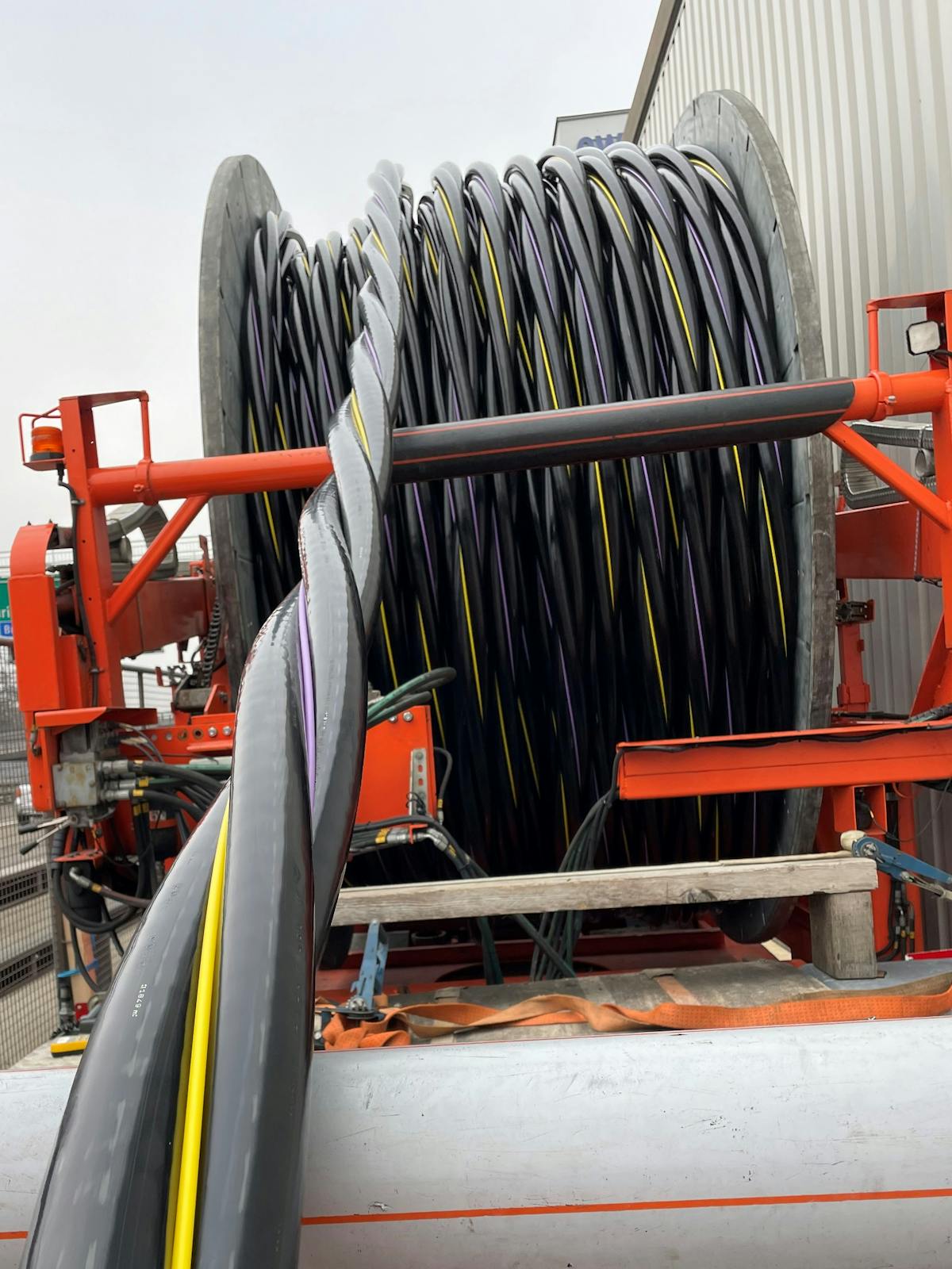 150-kV three-core cables before installation. Photo courtesy of ewz.