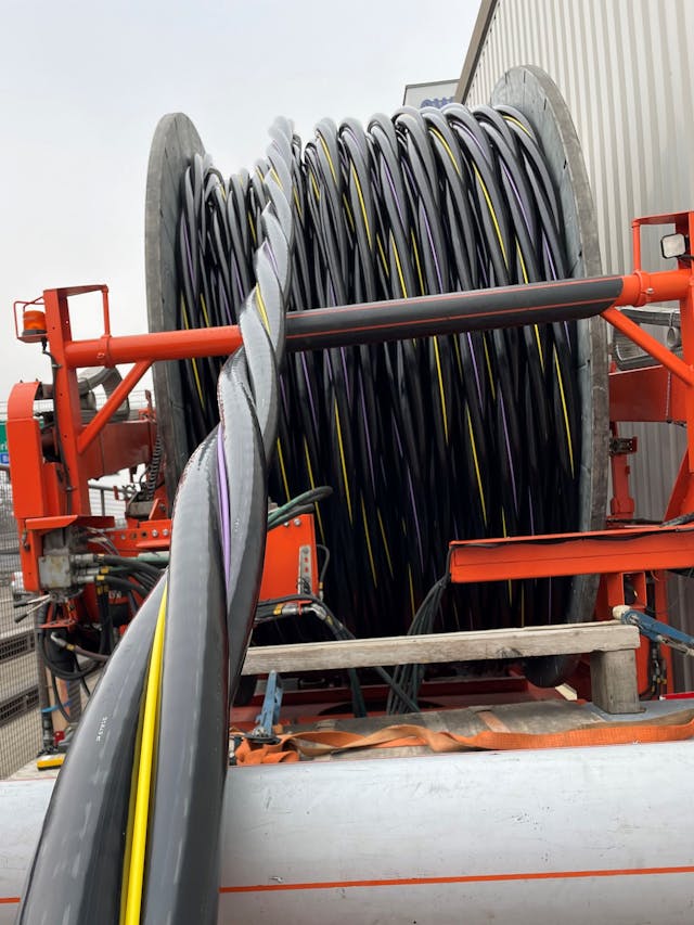 150-kV three-core cables before installation. Photo courtesy of ewz.