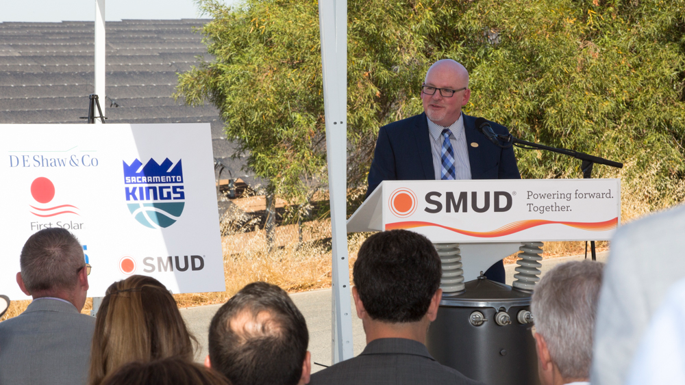 McDermott at a groundbreaking ceremony at SMUD&rsquo;s Rancho Seco Solar Project. Photo courtesy of SMUD.