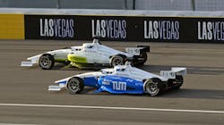 PoliMOVE passes TUM in the final pass of the competition at the Las Vegas Motor Speedway. PoliMOVE passes TUM in the final pass of the competition at the Las Vegas Motor Speedway.