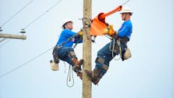 Matt Richardson (right) competes in Duke Energy Florida Lineman’s Rodeo in Winter Garden, Florida. Matt Richardson (right) competes in Duke Energy Florida Lineman’s Rodeo in Winter Garden, Florida.