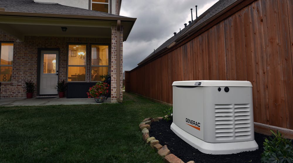 Home Standby Generator Installed Backyard