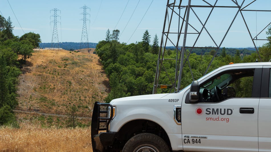A SMUD fuel break along its transmission corridor. SMUD&rsquo;s is one of only seven utilities in the nation to be recognized by the Right of Way Stewardship Council for its vegetation management practices. Photo courtesy of SMUD.
