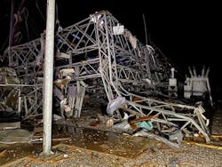 A tornado destroyed a substation when it touched down in AEP's service territory. A tornado destroyed a substation when it touched down in AEP's service territory.