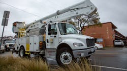 An SCE crew responds to a transformer repair in Lomita during the storm. An SCE crew responds to a transformer repair in Lomita during the storm.