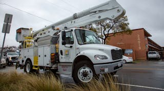An SCE crew responds to a transformer repair in Lomita during the storm.