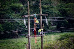 LUMA lineworkers maintain the electrical grid in Puerto Rico.
