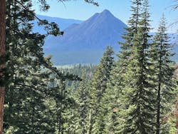 A scenic overlook includes a view of Black Butte Mountain. A scenic overlook includes a view of Black Butte Mountain.