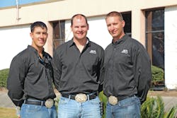 Robert Hess, Michael Corbitt and Brian Gregg of JEA were the top journeyman team at the 2013 International Rodeo Competition.