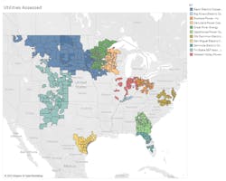 Map of rural electric utilities assessed in this study. Map of rural electric utilities assessed in this study.