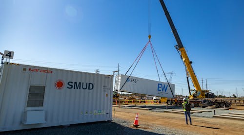 2023 06 20 Ess Ew Iron Flow Battery Storage Containers Delivered (and Inside Inspected) With Truck And Crane To Hedge Power Acad (2)