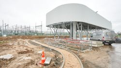 Belgium: Dry outdoor cooler where the switching losses of the converter are released. Some of the losses are captured and used to heat the building. Belgium: Dry outdoor cooler where the switching losses of the converter are released. Some of the losses are captured and used to heat the building.