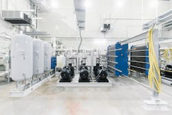 Belgium: Pumps belonging to the water cooling system that release the switching losses of the converter using a combination of demineralised water and glycol water. Belgium: Pumps belonging to the water cooling system that release the switching losses of the converter using a combination of demineralised water and glycol water.