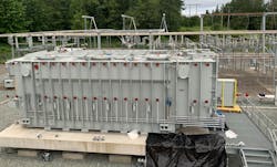 Once on the transformer foundation pad, technicians inspected the unit for any potential physical damage caused during transport. Once on the transformer foundation pad, technicians inspected the unit for any potential physical damage caused during transport.