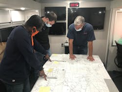 Inside ComEd management team’s mobile command center. Inside ComEd management team’s mobile command center.