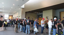 Lineworkers lined up around the hall to wait for the opportunity to enter the Lineman’s Expo and discover the latest tools, technologies, products and services for the line trade.