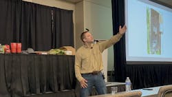 Brandon Schroeder shared his personal injury story during his “Believe in Safety” presentation at the International Lineman’s Safety and Training Conference. Brandon Schroeder shared his personal injury story during his “Believe in Safety” presentation at the International Lineman’s Safety and Training Conference.