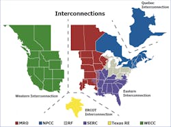 North American Electrical Interconnections (from the NERC public website). North American Electrical Interconnections (from the NERC public website).