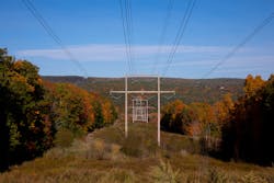 View of CCRT 21/04 of the NYPA-owned 345 KV transmission system at Route 209 near Otisville, looking west. View of CCRT 21/04 of the NYPA-owned 345 KV transmission system at Route 209 near Otisville, looking west.