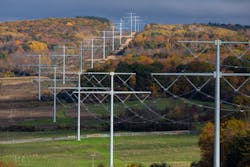 Foliage along completed work on the Central East Energy Connect (CEEC) high voltage transmission line, near Route 30 and Route 141 (Merry Lane). Foliage along completed work on the Central East Energy Connect (CEEC) high voltage transmission line, near Route 30 and Route 141 (Merry Lane).