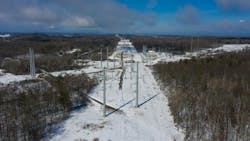 Drone view of the Princetown substation on the Central East Energy Connect transmission line. Drone view of the Princetown substation on the Central East Energy Connect transmission line.