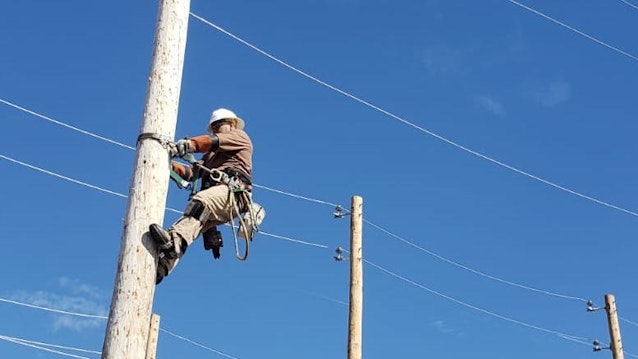 Jeffrey Rodriguez, a lone lead lineman for Evergy, supported the apprentice competitors from the sidelines at the 2023 International Lineman’s Rodeo.
