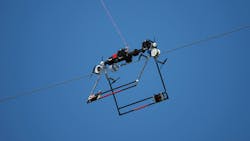 The Mini LineFly™ automatically and precisely installs PLP BIRD-FLIGHT™ Diverters on overhead conductors, The Mini LineFly™ automatically and precisely installs PLP BIRD-FLIGHT™ Diverters on overhead conductors,