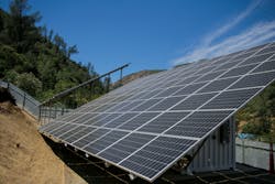 The Briceburg remote grid includes array of 97 solar panels. The Briceburg remote grid includes array of 97 solar panels.