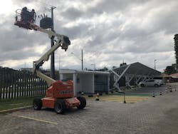 Electrical work performed as part of electrocenter construction. Electrical work performed as part of electrocenter construction.