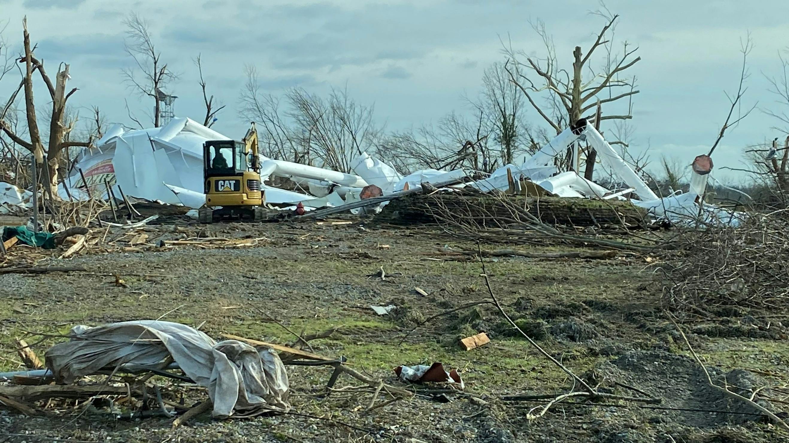 Lives were lost and the town leveled as an unpredictable weather emergency wreaked havoc in just three minutes. Mayfield&rsquo;s 600,000-gallon elevated water tank once stood here.