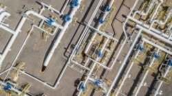 A natural gas pumping station. These critical pieces of energy infrastructure require electricity to function. A natural gas pumping station. These critical pieces of energy infrastructure require electricity to function.