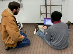 Inspector, Dustin McGuire and eSMART Specialist, Billy Lara, pictured briefly discussing adding inspection questions and custom data fields to equipment before they return to inspecting. Inspector, Dustin McGuire and eSMART Specialist, Billy Lara, pictured briefly discussing adding inspection questions and custom data fields to equipment before they return to inspecting.