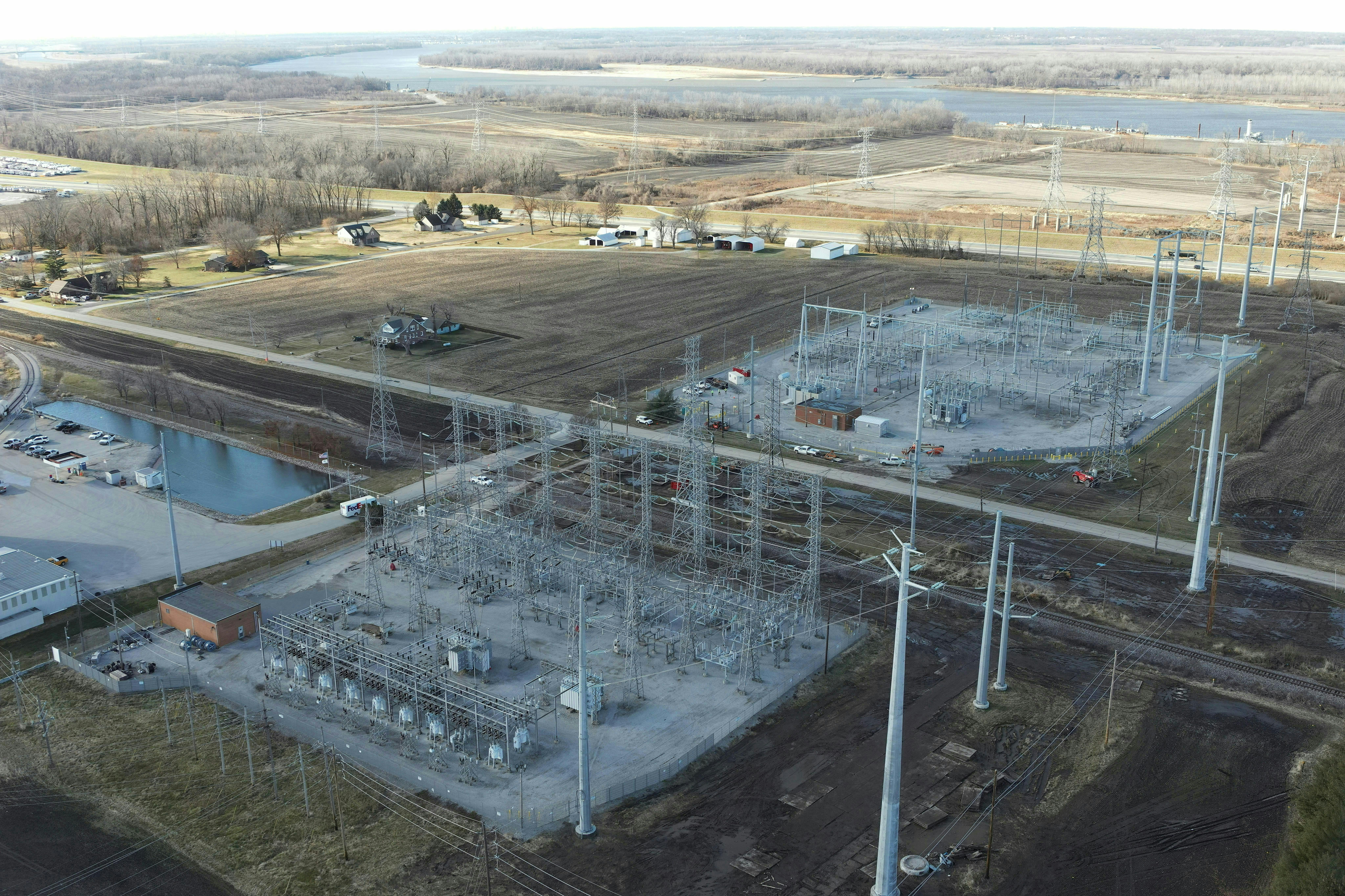 The Ameren Illinois Roxford substation. The infrastructure project included substation upgrades and new transmission structures. Photo by Ameren.
