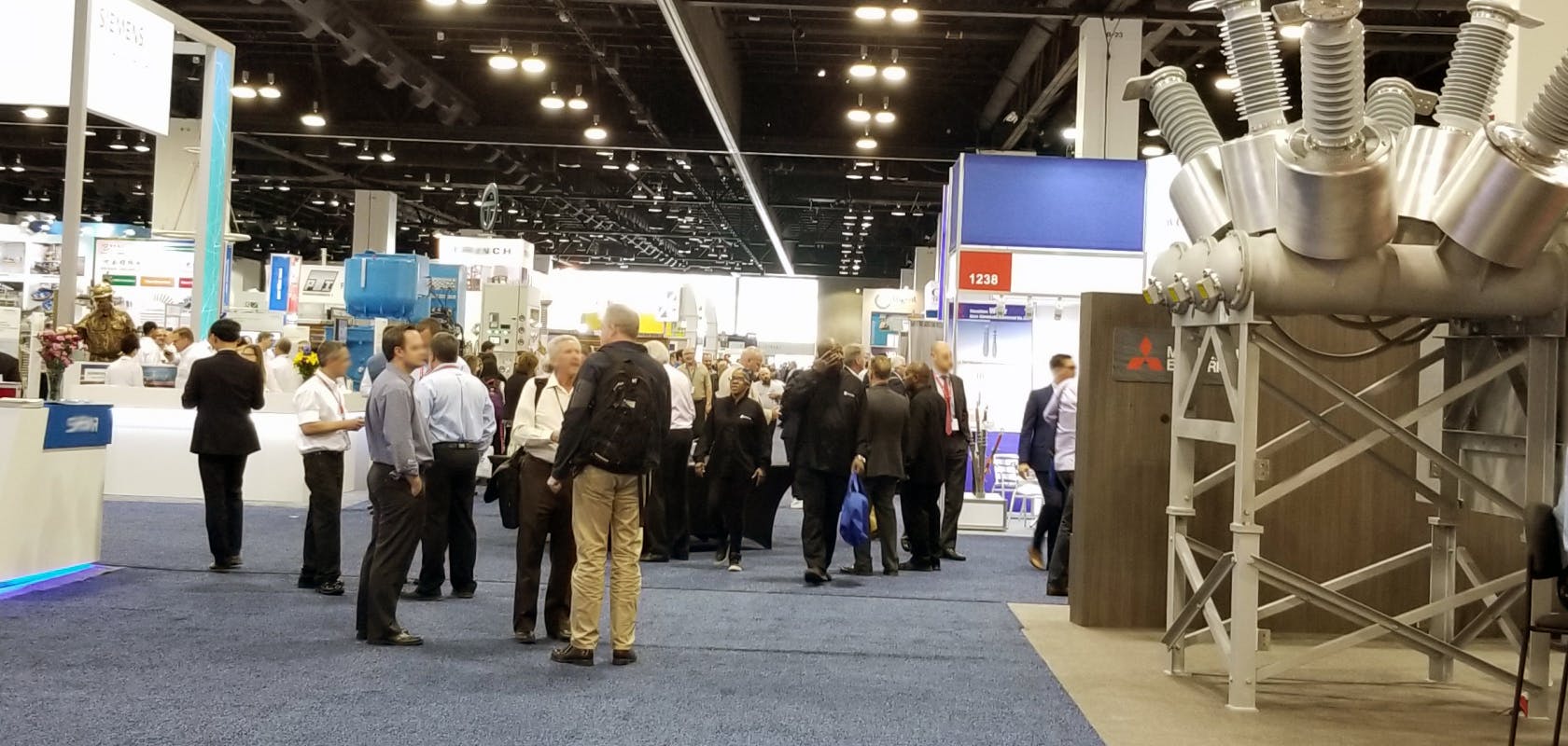 IEEE PES T&D Conference and Expo exhibit floor.